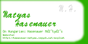 matyas hasenauer business card